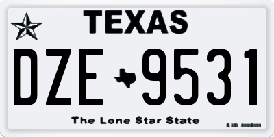 TX license plate DZE9531