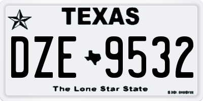 TX license plate DZE9532