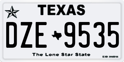TX license plate DZE9535