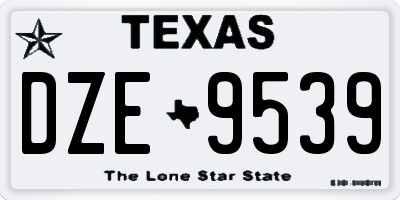 TX license plate DZE9539