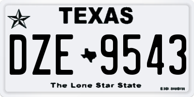 TX license plate DZE9543