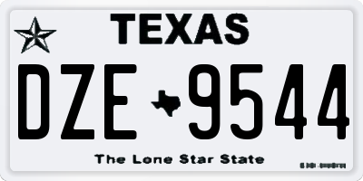 TX license plate DZE9544