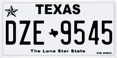 TX license plate DZE9545
