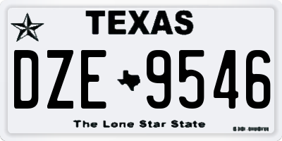 TX license plate DZE9546