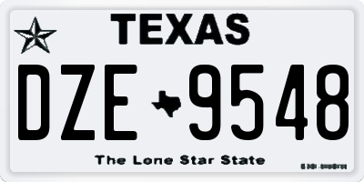 TX license plate DZE9548