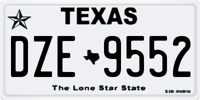 TX license plate DZE9552