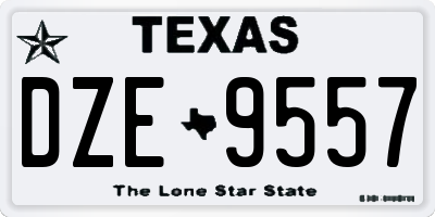 TX license plate DZE9557