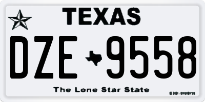 TX license plate DZE9558