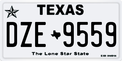 TX license plate DZE9559