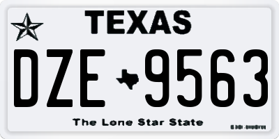 TX license plate DZE9563