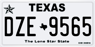TX license plate DZE9565
