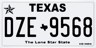 TX license plate DZE9568