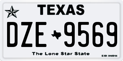 TX license plate DZE9569