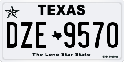 TX license plate DZE9570