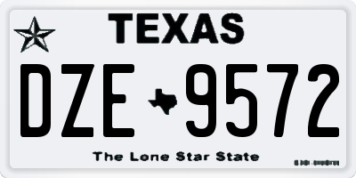 TX license plate DZE9572