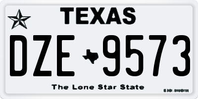 TX license plate DZE9573