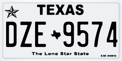 TX license plate DZE9574