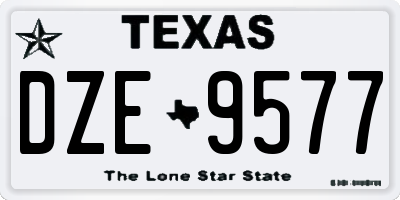 TX license plate DZE9577