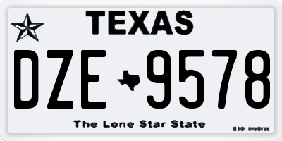 TX license plate DZE9578