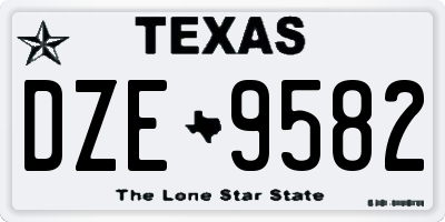 TX license plate DZE9582