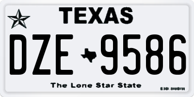 TX license plate DZE9586