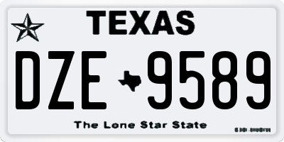 TX license plate DZE9589