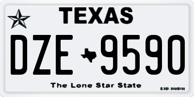 TX license plate DZE9590