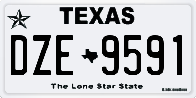 TX license plate DZE9591