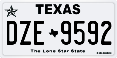 TX license plate DZE9592
