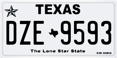 TX license plate DZE9593