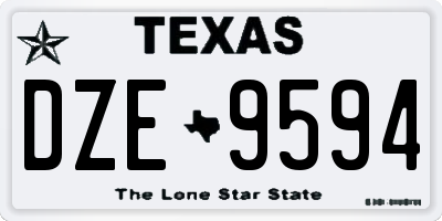 TX license plate DZE9594