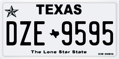 TX license plate DZE9595