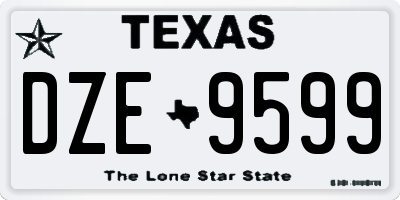 TX license plate DZE9599