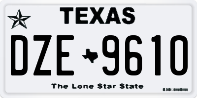 TX license plate DZE9610