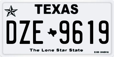 TX license plate DZE9619