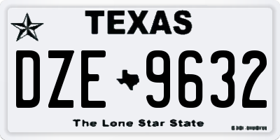 TX license plate DZE9632