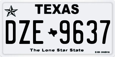 TX license plate DZE9637
