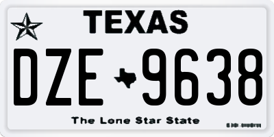 TX license plate DZE9638