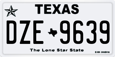 TX license plate DZE9639
