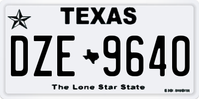 TX license plate DZE9640