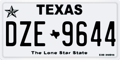 TX license plate DZE9644