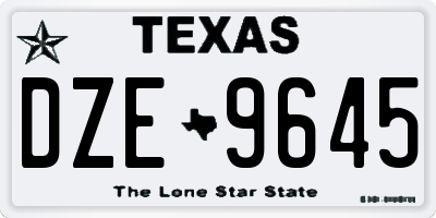 TX license plate DZE9645