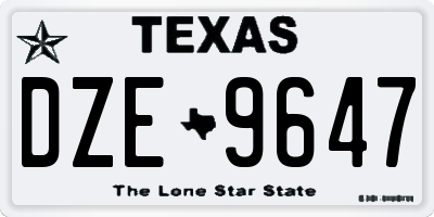TX license plate DZE9647