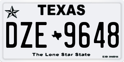 TX license plate DZE9648