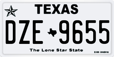 TX license plate DZE9655