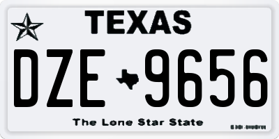 TX license plate DZE9656