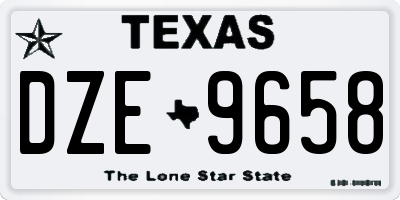 TX license plate DZE9658