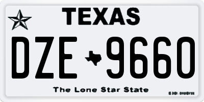 TX license plate DZE9660