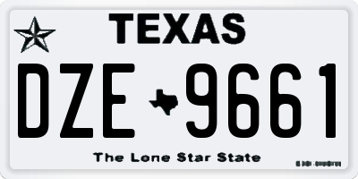 TX license plate DZE9661