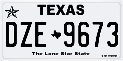 TX license plate DZE9673